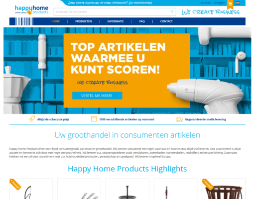 Happy Home Products home_scherm