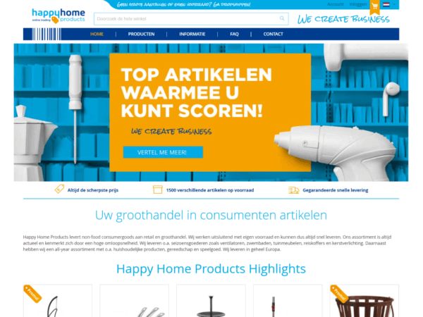 Happy Home Products home_scherm