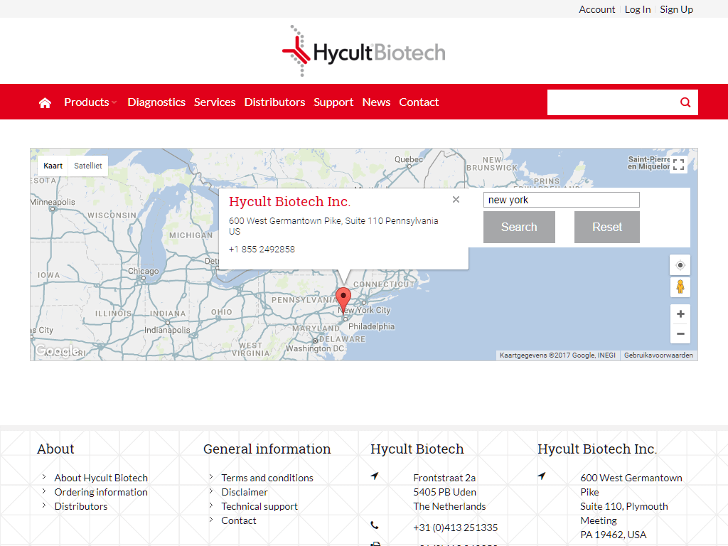 Hycult Biotech Distributors Screenshot