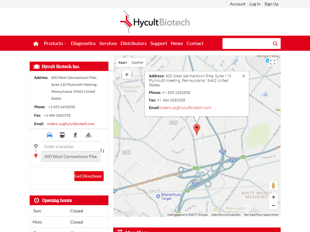 Hycult Biotech Distributor Details Screenshot