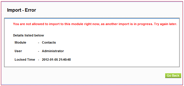 import locked error